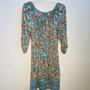 Boho floral turquoise Dress/tunic